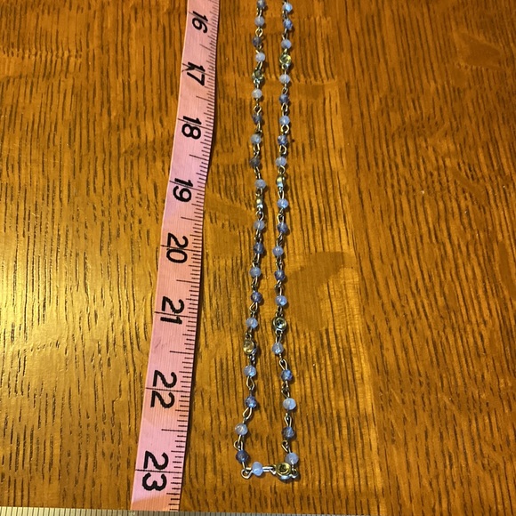 Blue Beaded Necklace - 11” when doubled / 23” Long Closed / 45” Total Length - Picture 8 of 11